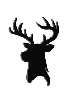 eCraftIndia Reindeer Black Engineered Wood Wall Art Cutout Ready to Hang Home Decor