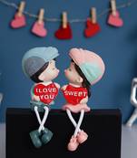 eCraftIndia Colorful Girl & Boy Kissing Figurine