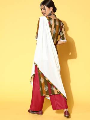 Indo Era Multi Printed Straight Kurta Trouser With Dupatta Set 2