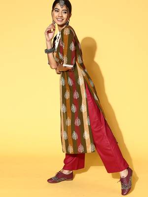Indo Era Multi Printed Straight Kurta Trouser With Dupatta Set 3