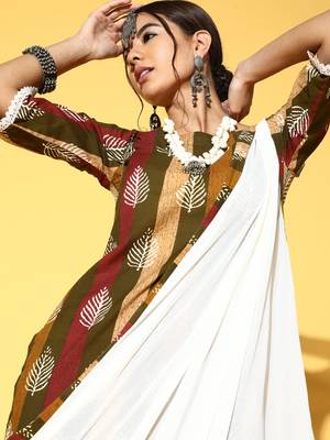 Indo Era Multi Printed Straight Kurta Trouser With Dupatta Set 5
