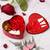 eCraftIndia Red Heart Shaped Gift Box with 1 Golden Rose 3 Red Roses 2 Teddy Bear and a Card