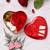 eCraftIndia Red Heart Shaped Gift Box with 1 Golden Rose 3 Red Roses 2 Teddy Bear and a Card