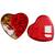 eCraftIndia Red Heart Shaped Gift Box with 1 Golden Rose 3 Red Roses 2 Teddy Bear and a Card