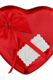 eCraftIndia Red Heart Shaped Gift Box with 1 Golden Rose 3 Red Roses 2 Teddy Bear and a Card