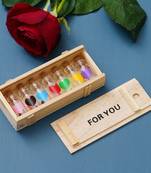eCraftIndia Wooden Box For You Message Bottle Set