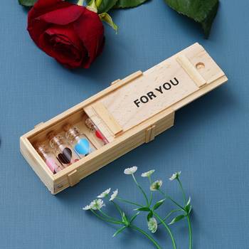 eCraftIndia Wooden Box For You Message Bottle Set 2