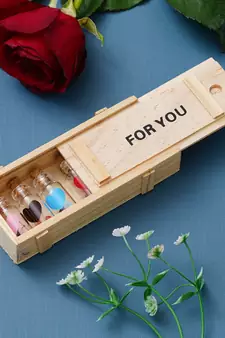 eCraftIndia Wooden Box For You Message Bottle Set