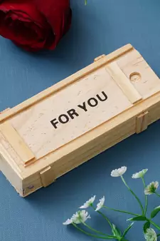eCraftIndia Wooden Box For You Message Bottle Set