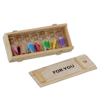 eCraftIndia Wooden Box For You Message Bottle Set 4