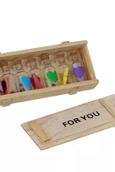 eCraftIndia Wooden Box For You Message Bottle Set