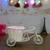 eCraftIndia Pink and White Cycle Basket Showpiece