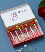 eCraftIndia Red Message Bottle Wooden Box Set