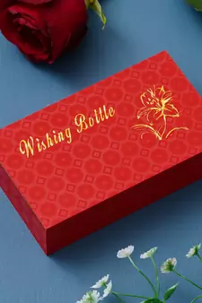 eCraftIndia Red Message Bottle Wooden Box Set