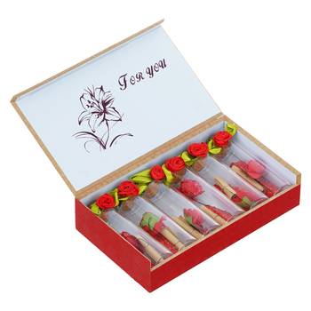 eCraftIndia Red Message Bottle Wooden Box Set 3