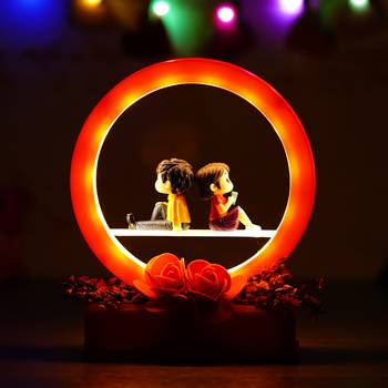 eCraftIndia Red Man Proposing Light Showpiece 2