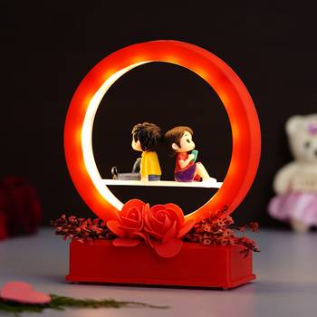 eCraftIndia Red Man Proposing Light Showpiece 3