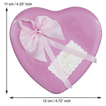 eCraftIndia Purple Heart Shaped Gift Box with 3 Purple Roses Teddy Bear and a Card 5