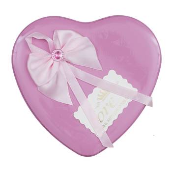 eCraftIndia Purple Heart Shaped Gift Box with 3 Purple Roses Teddy Bear and a Card 6