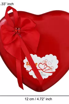 eCraftIndia Red Roses and Teddy Bear Valentine's Heart Shaped Gift Box