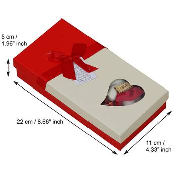 eCraftIndia Red Roses Bouquet and White & Red Teddy Bear Valentine's Square Shaped Gift Box 4