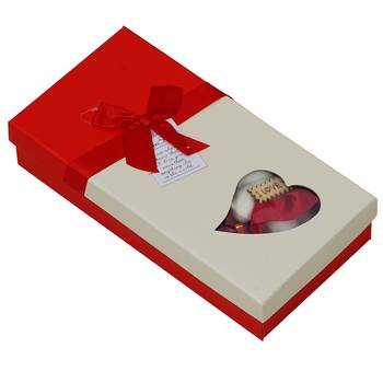 eCraftIndia Red Roses Bouquet and White & Red Teddy Bear Valentine's Square Shaped Gift Box 5