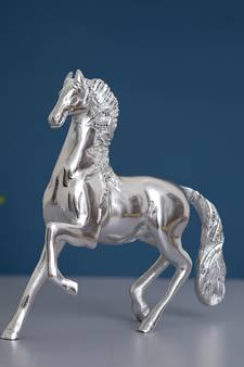 eCraftIndia White Metal Silver Running Horse Statue
