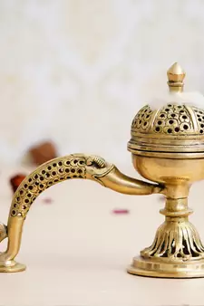 eCraftIndia Antique Finish Brass Dhoop Incense Burner for Pooja Purpose