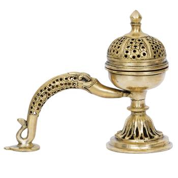 eCraftIndia Antique Finish Brass Dhoop Incense Burner for Pooja Purpose 3