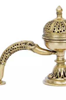 eCraftIndia Antique Finish Brass Dhoop Incense Burner for Pooja Purpose