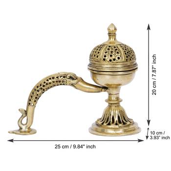 eCraftIndia Antique Finish Brass Dhoop Incense Burner for Pooja Purpose 4