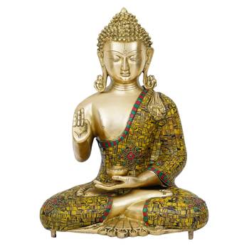 eCraftIndia Brass Meditating Lord Buddha Decorative Handcrafted Statue 3
