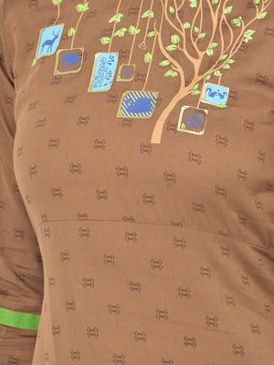 Span Brown Printed Straight Kurta 5