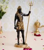 eCraftIndia Lord Shiva with Trishul Brass Handcrafted Statue
