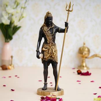 eCraftIndia Lord Shiva with Trishul Brass Handcrafted Statue 2