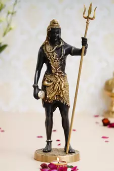 eCraftIndia Lord Shiva with Trishul Brass Handcrafted Statue