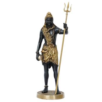 eCraftIndia Lord Shiva with Trishul Brass Handcrafted Statue 3