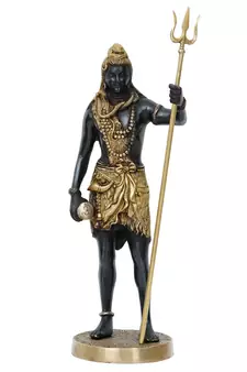 eCraftIndia Lord Shiva with Trishul Brass Handcrafted Statue