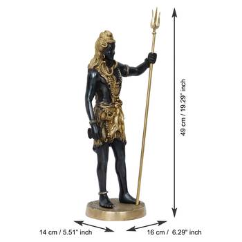 eCraftIndia Lord Shiva with Trishul Brass Handcrafted Statue 4