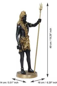 eCraftIndia Lord Shiva with Trishul Brass Handcrafted Statue