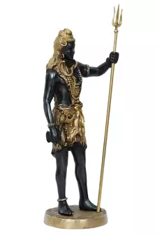 eCraftIndia Lord Shiva with Trishul Brass Handcrafted Statue