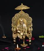 eCraftIndia Golden Sai Baba Brass Handcrafted Statue