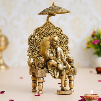 eCraftIndia Golden Sai Baba Brass Handcrafted Statue 2