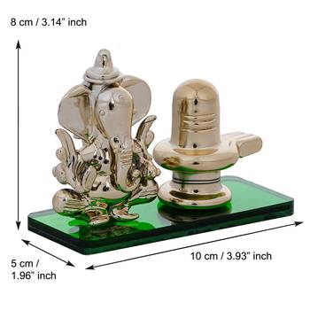 e craft india green ganesha shivling crystal statue golden 4