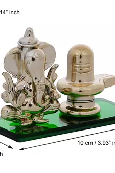 e craft india green ganesha shivling crystal statue golden