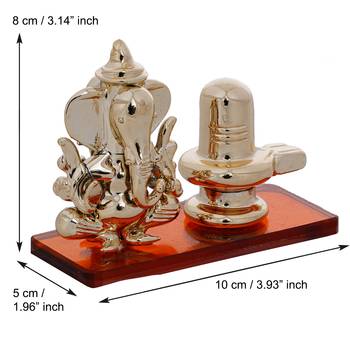 e craft india decorative lord ganesha with shivling statue - orange (50x20 cm) 4