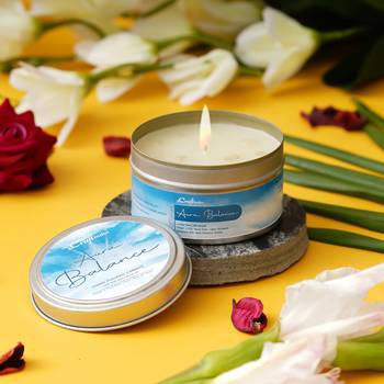 eCraftIndia Aura Balance Hand Poured Soya Wax Candle (100 Gm burn time up to 24 hrs) 1