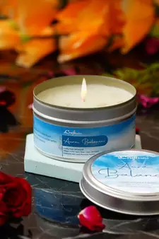 eCraftIndia Aura Balance Hand Poured Soya Wax Candle (100 Gm burn time up to 24 hrs)