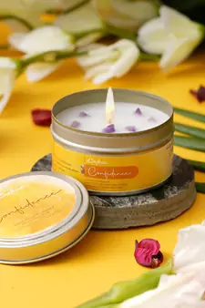 eCraftIndia Confidence Hand Poured Soya Wax Candle (100 Gm burn time up to 24 hrs)