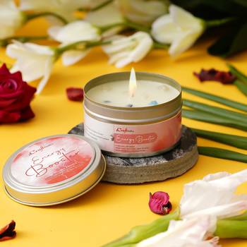 eCraftIndia Energy Booster Hand Poured Soya Wax Candle (100 Gm burn time up to 24 hrs) 1